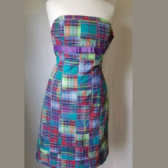 Sam TY Womens Dress Plaid Patchwork SZ 12 - Picture 1 of 4